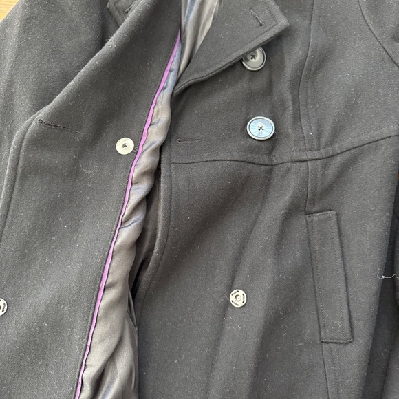 Liz Lange Maternity Wool Black Peacoat Jacket Size Small - Picture 5 of 7